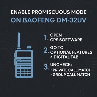 There is a promiscuous mode on the Baofeng DM-32UV. It took a bit but found it.
#dm32 #dm32uv #dmr #baofeng #radio #comms #shtf #offgrid #offgridtechnology